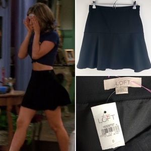 rachel green black skirt outfit
